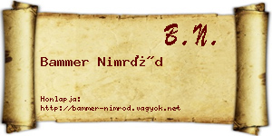 Bammer Nimród névjegykártya